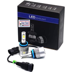 Hebron Automotive SuperBeam S2-H11 LED Headlight Bulbs  Pair of 6500K Cool White 8000 Lumen Bright LED Bulbs for Headlights