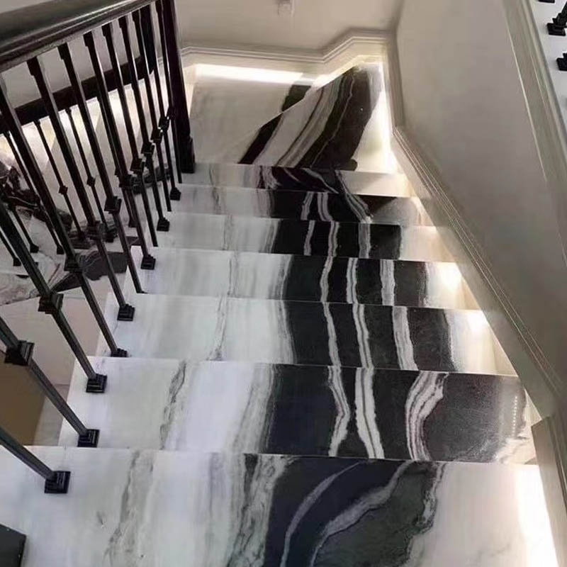 熊猫白大理石平板名称白大理石瓷砖地板楼梯低价别墅项目