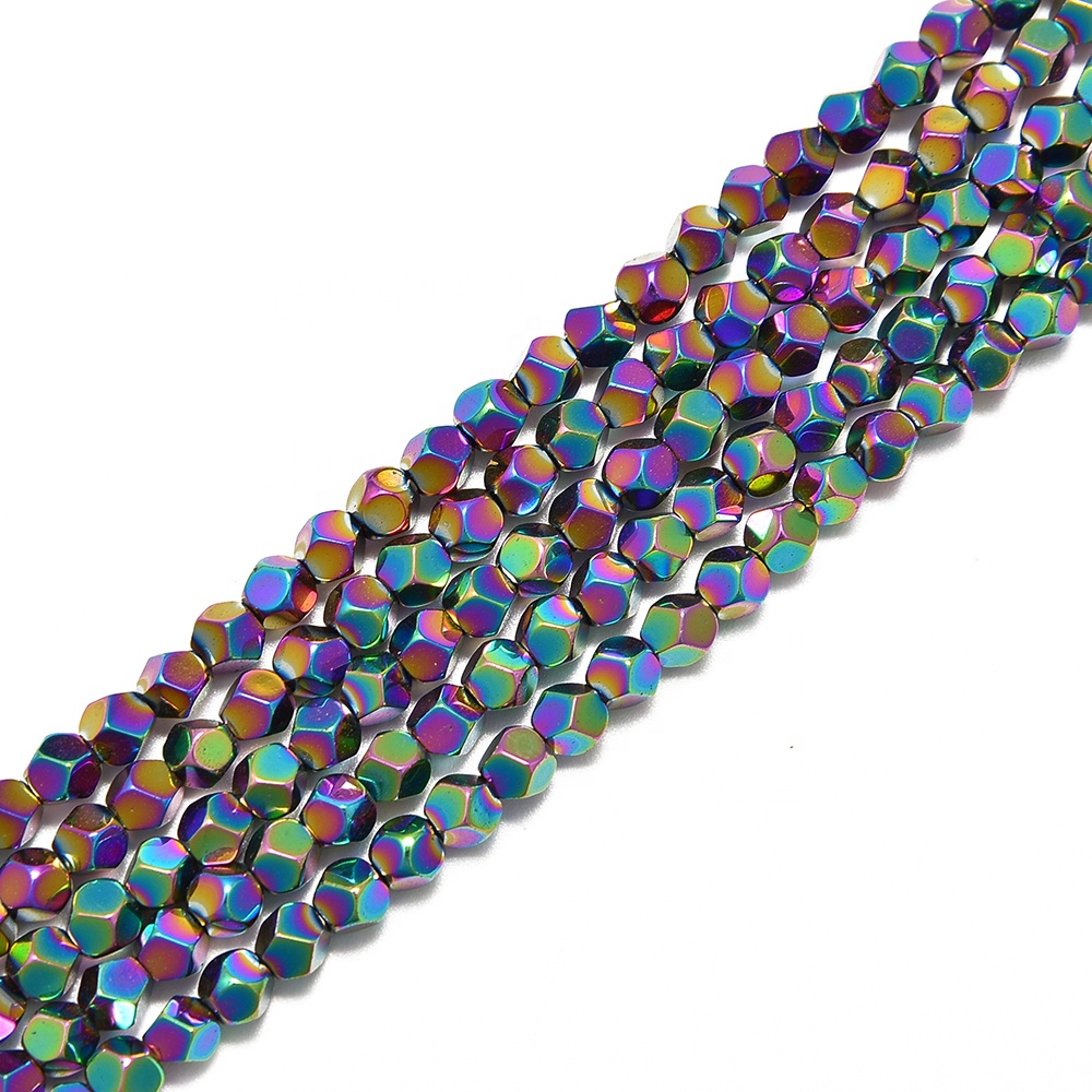 Hematite Flat Star Beads 10mm Rainbow 6 Pcs Gemstones Jewellery Non Magnetic