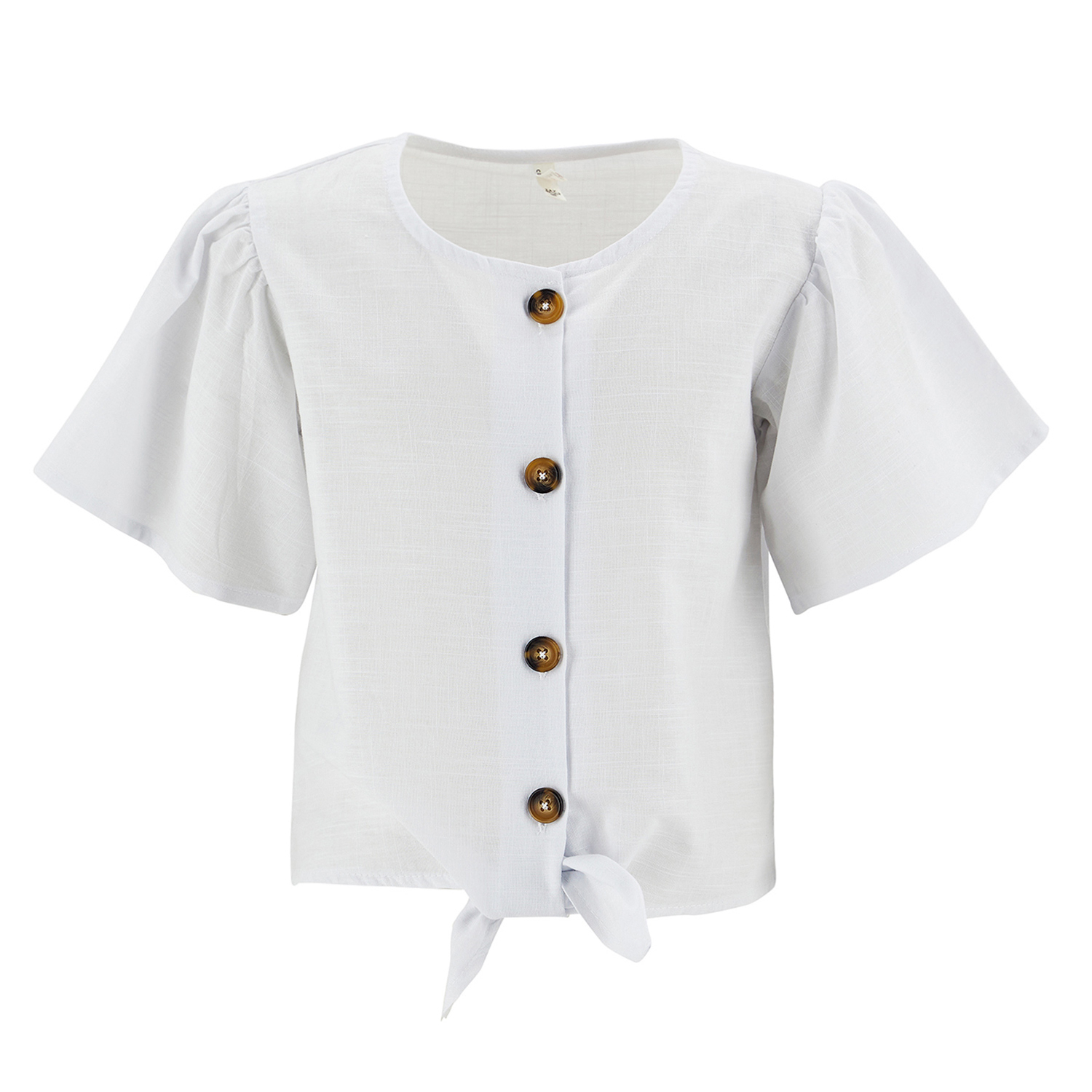 Дежурная одежда, хлопок 100%, блузка для девочек, белая блузка с коротким рукавом для девочек с деталями галстука, высокое качество, лучшие цены