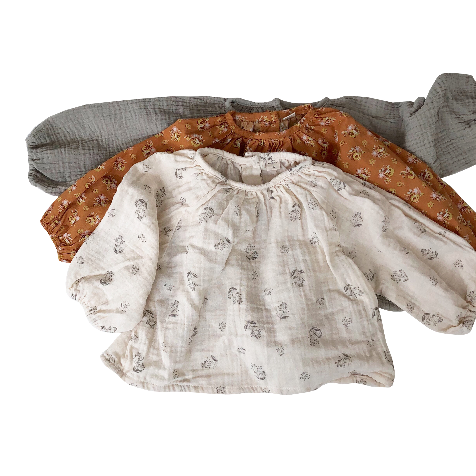 DE MARVI Baby Iafunt/Хлопковые блузки с длинными рукавами; Топы; Одежда для малышей; Модная одежда OEM; Оптовая продажа; Сделано в Корее