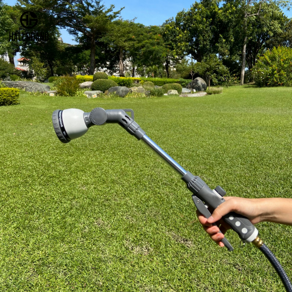 Front Pull Lever Water Wand Hose Nozzle 10 Patterns for Flexibility 180 Degree Garden Sprayer Ergonomic Anti Slip Handle