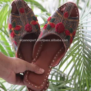 Aryan Exports Womens Leather Slip-on Slipper 