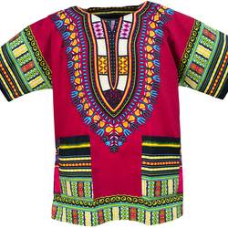 Material 100% algodão Cor Vermelha Camisas Dashiki Africano a Preço de Atacado