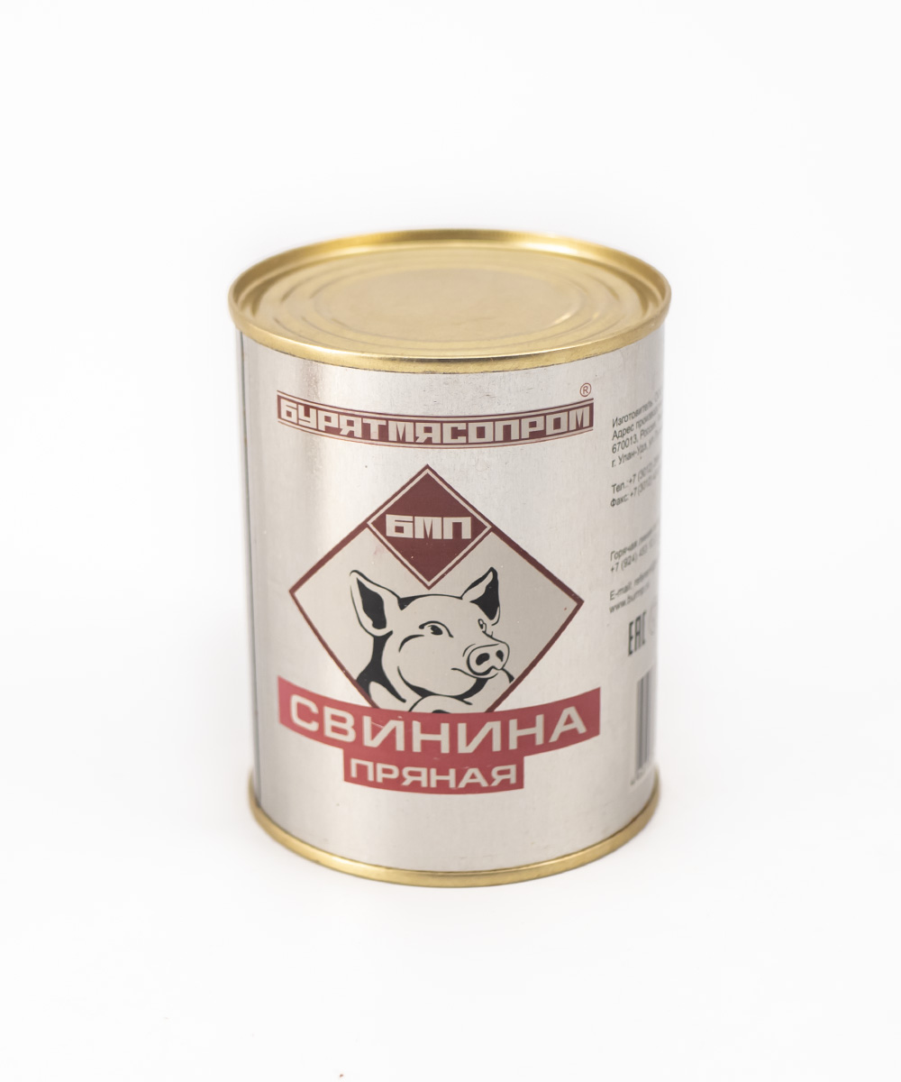 Консервированное мясо, тушеная Пряная свинина