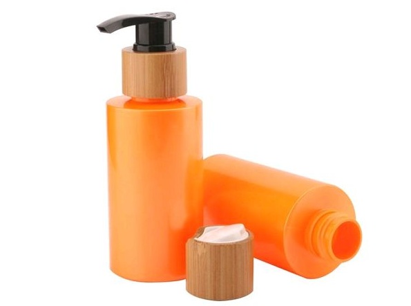 Biodegradable Packaging Empty PLA Plastic Cosmetics Bottle with Bamboo Pump