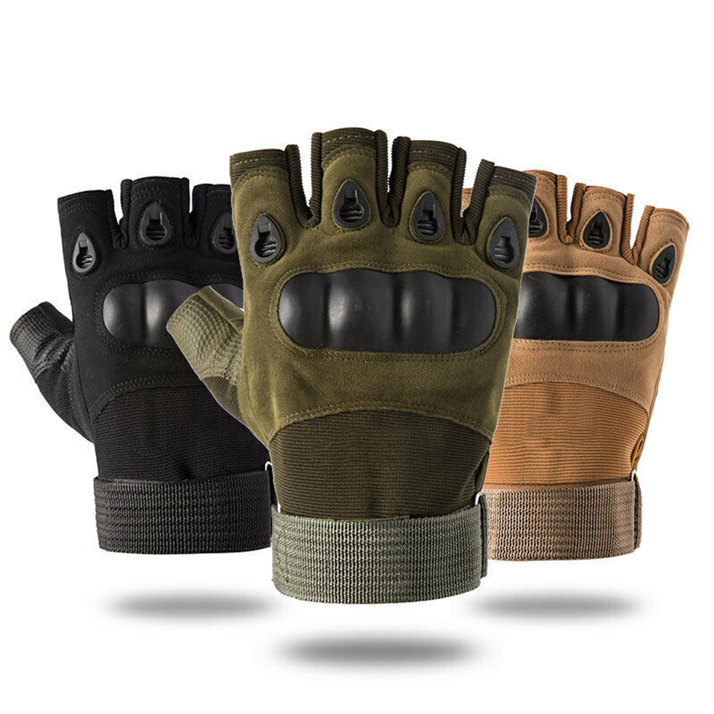 Mens Tactical Fingerless hands Military Army Shooting Paintball Bicycle Mittens