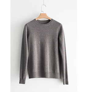 women custom wool cashmere crew neck pullover knitted sweater