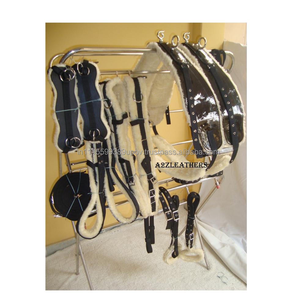 Black Synthetic Patent Driving Harness For Double Horse Cart Black Synthetic Patent Driving Harness For Double Horse Cart