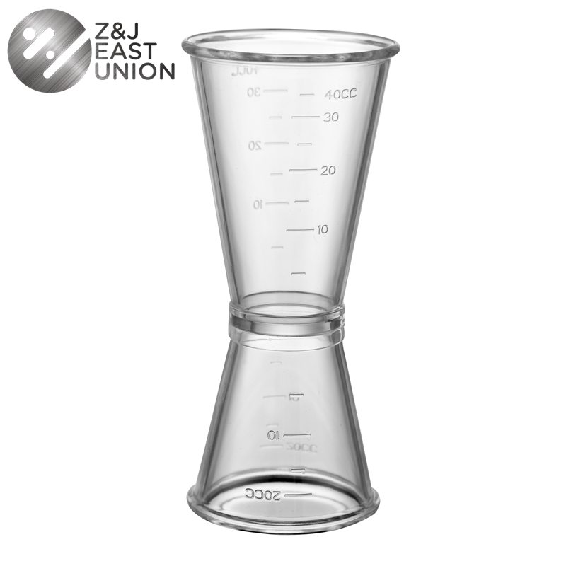 0-20cc ml 0-40cc Cocktail Wine Jigger Double Clear Plastic Shot Glasses Drink Measure Cup for Bar Party Kitchen Tool