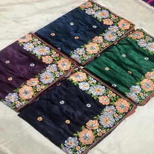 Женская одежда для вечеринок, сари с вышивкой