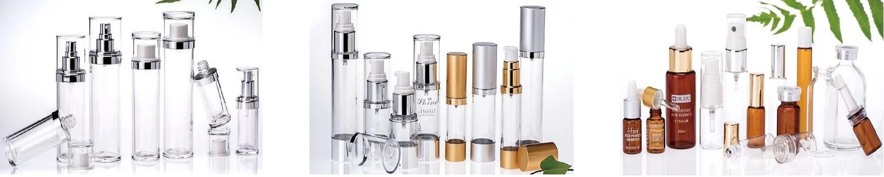 stock 50ml white cosmetic airless pump bottle