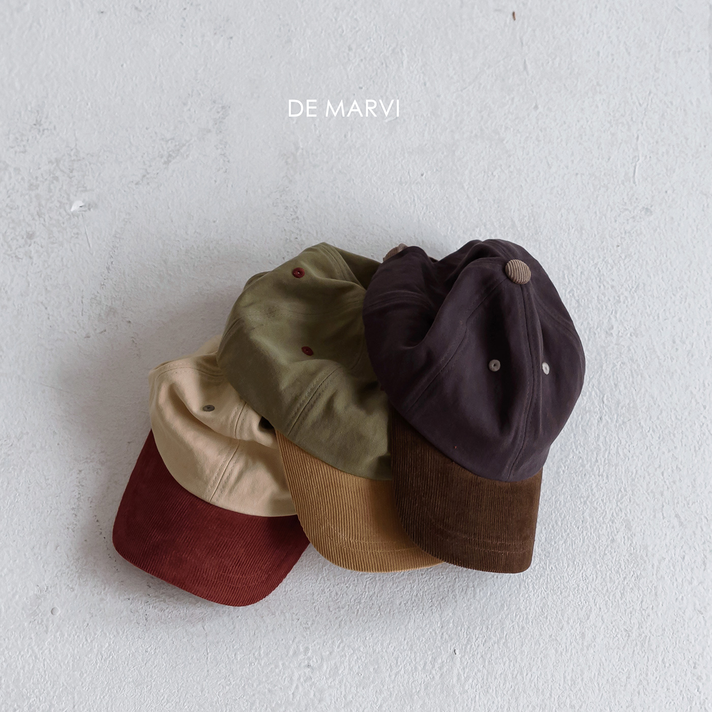 DE MARVI/Повседневная Вельветовая Кепка для маленьких мальчиков и девочек; Сезон осень-зима; Модный корейский производитель; Сделано в Корее