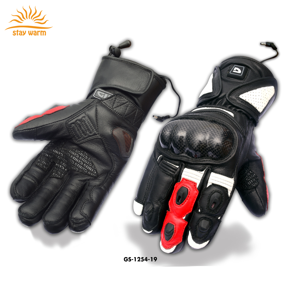 Высококачественные ветрозащитные водонепроницаемые перчатки из углеродного волокна с подогревом и электрическим аккумулятором для мотоцикла