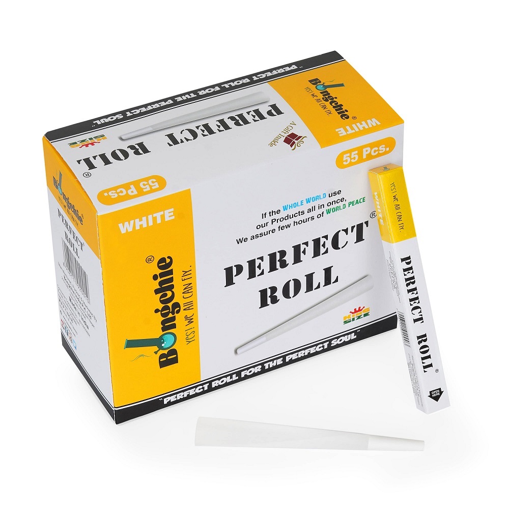 109mm Slim Natural Rice Paper Pre Rolled Cones w// 40mm Filter Tips 500//Box