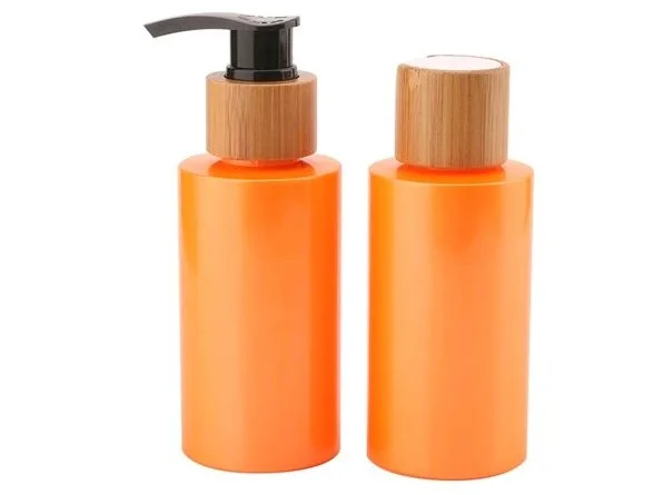 Biodegradable Packaging Empty PLA Plastic Cosmetics Bottle with Bamboo Pump