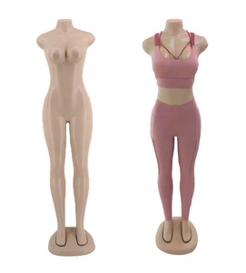 Hot sale plastic full body big bust manikin skin color female headless mannequin for clothes display
