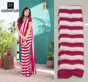 Женская Повседневная одежда из Жоржетта, сари с разноцветным принтом