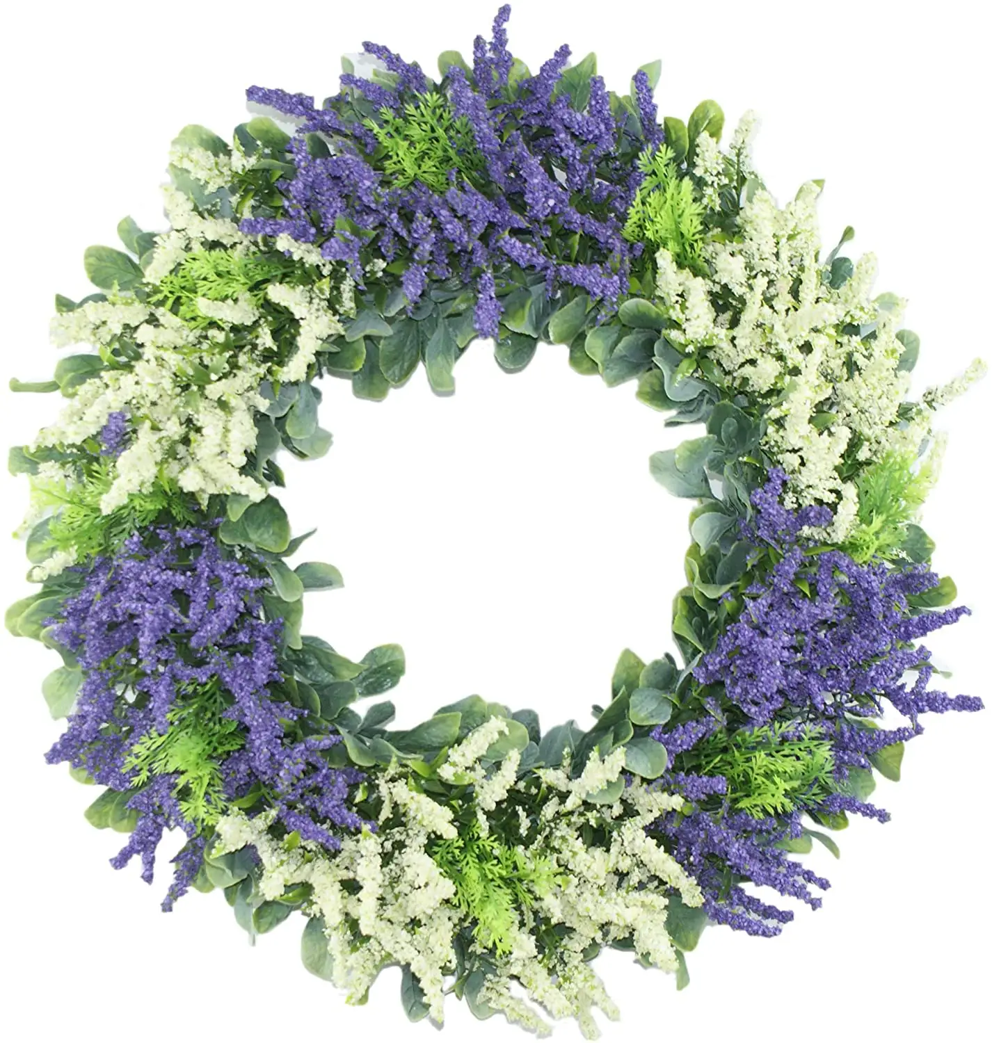 Forevercute 16 Artificial Plastic Wreaths Flowers Arrangements Front Door Wall Home Garden Office Wedding Decor Blue White