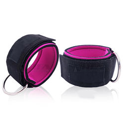 1 Pair D-Ring Ankle Straps Attachment for Cable Machines and Resistance Training Ankle Cuffs for Legs Abs and Glute Exercises