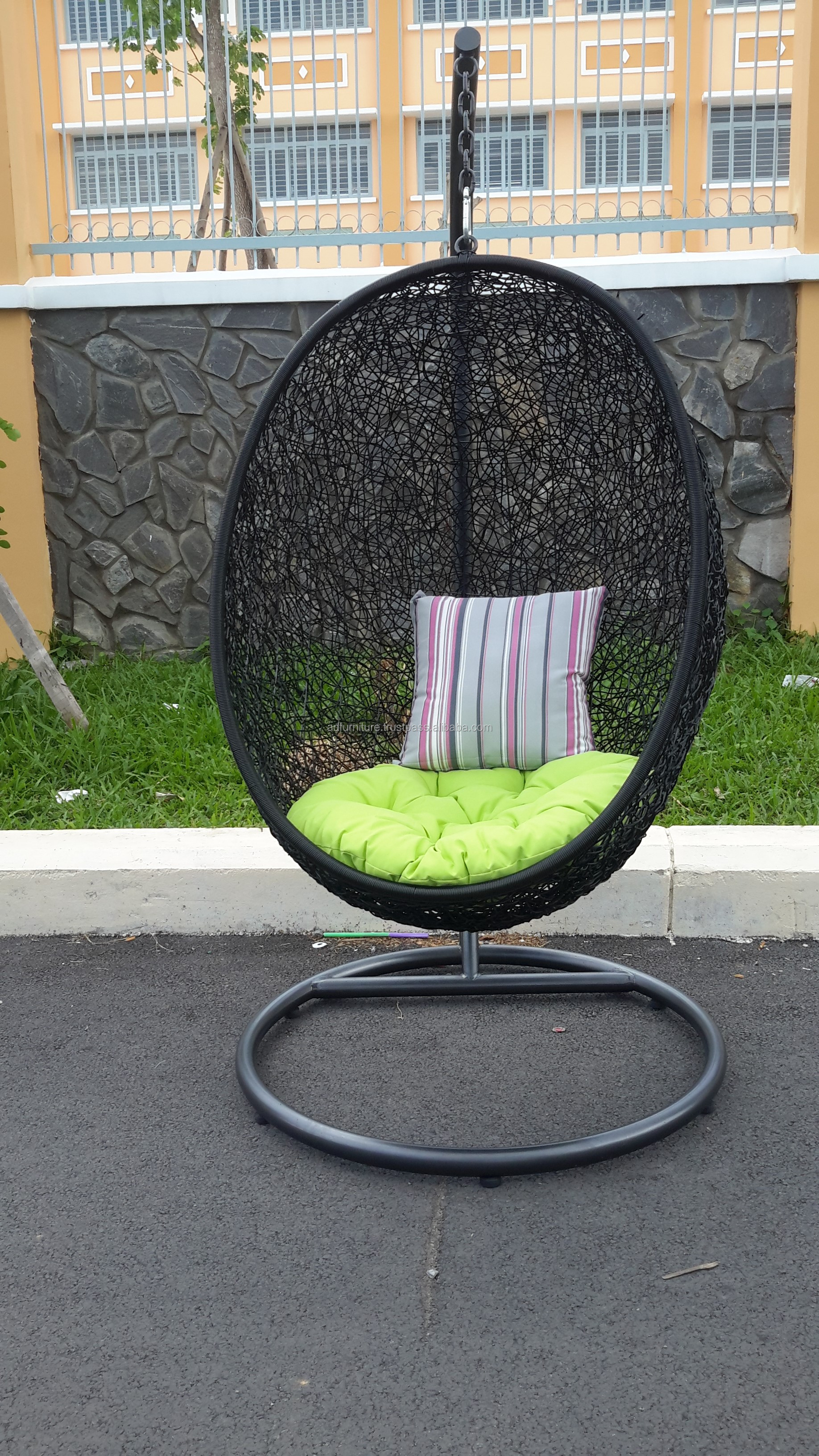 poly rattan swing chair