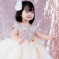 Alta Qualidade Top De Lantejoulas De Ouro Vestidos de Partido Das Meninas Do Bebê