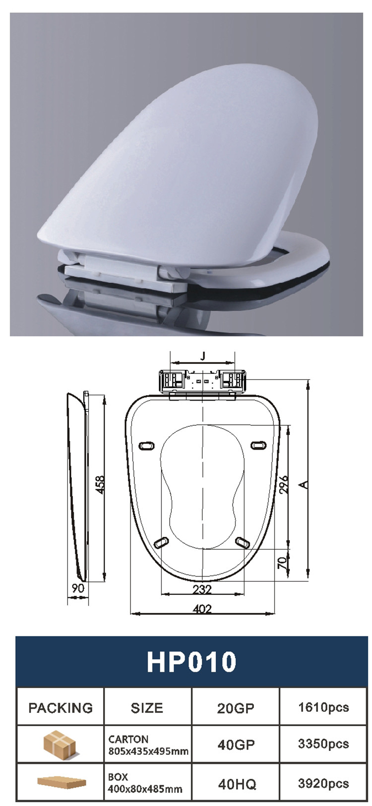 wc toilet seat quick release PP toilet seat cover with soft close