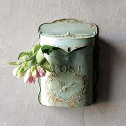 Embossed Post Light Green Mail Box