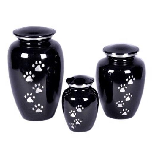 Классическая черная глянцевая урна для домашних животных