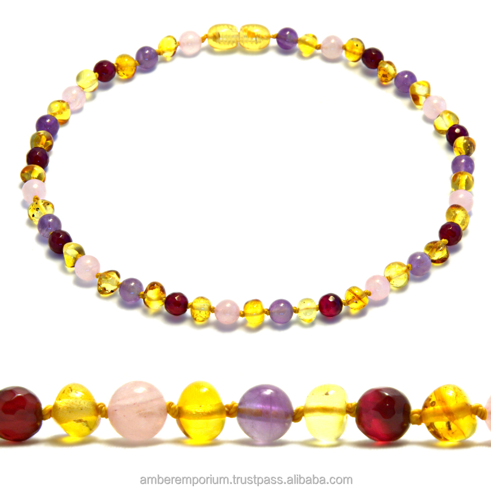 amber stone teething necklace