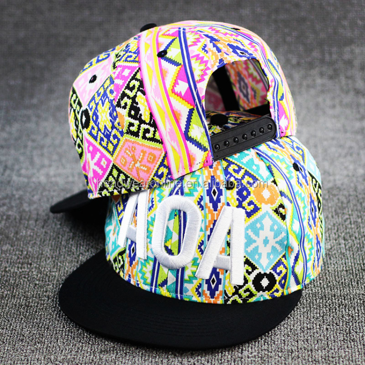 Fashion 100% acrylic 5-panel snapback hat with 3D embroidery printed for unisex customized logo embroidery  baseball cap