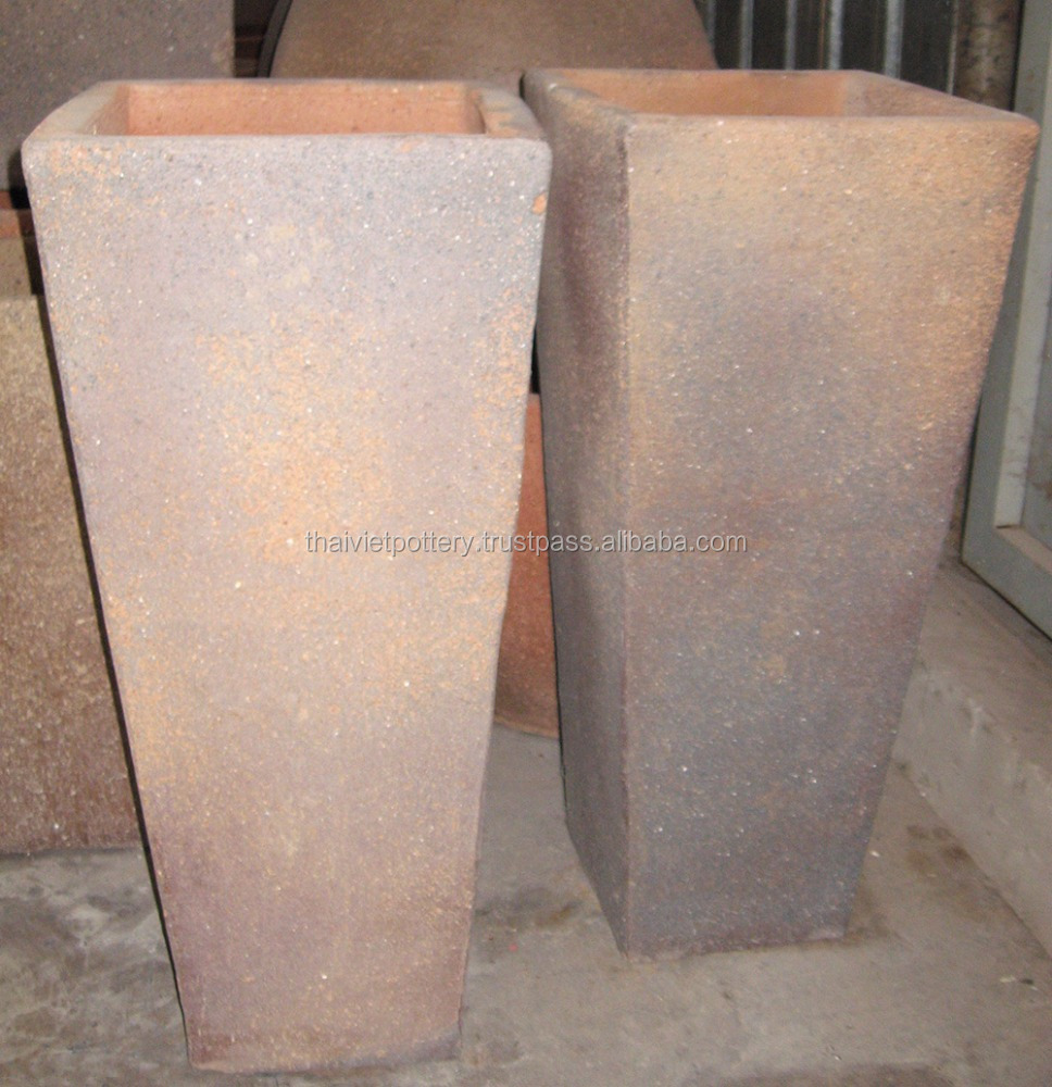 Горшки из черной глины Sandblast