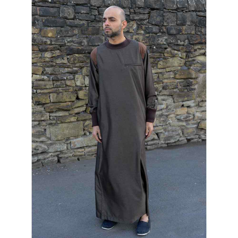 男士thobe的沙特daffah thobes阿拉伯长袍的穆斯林服装男装daffah