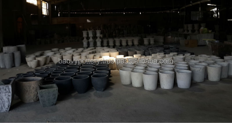 Round lightweight cement pots Small Concrete pots Fiber Cement Planter/Viet-Nam-Pottery-Supplier