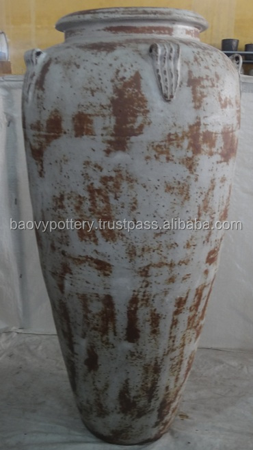 Viet Nam Rustic glazed Outdoor Pots, Tall and Round Pots