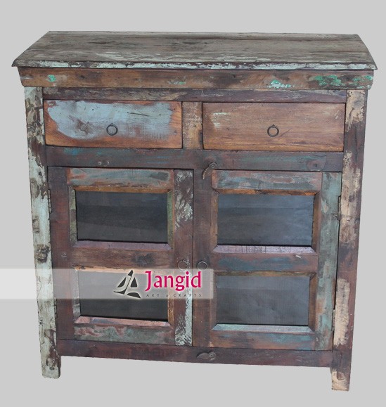 Оптовая продажа, Винтажный дизайн шкафа-серванта со стеклянной дверью