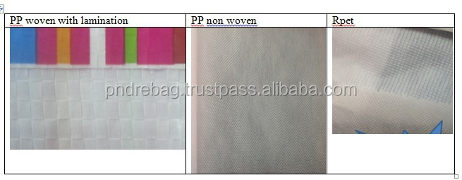 Recycled PP woven shopping bag, colored bag packaging, high quality printing BOPP with lamination outside