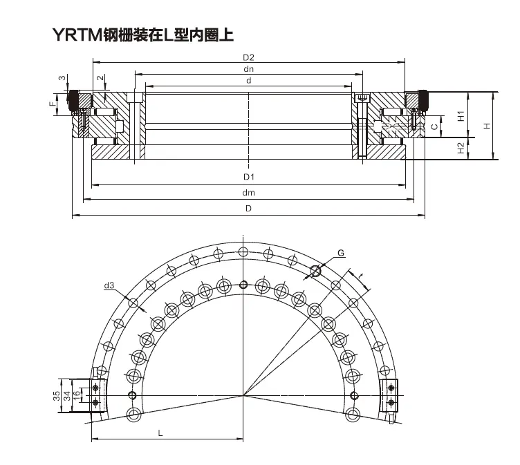 YRTM200 rotary table bearings with AMO sensor measuring system