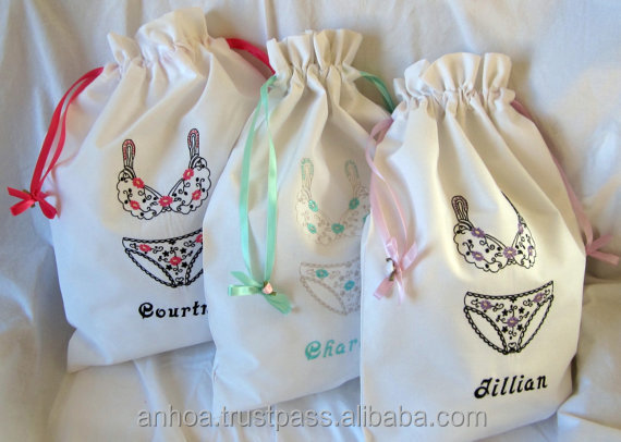 Embroidered Personalized Lingerie Laundry Bag