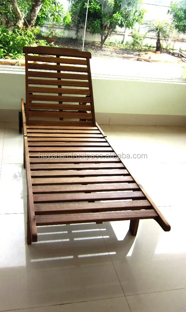 Hardwood Folding Sun Lounger Eucalyptus Fsc Oil Finish Flat Pack