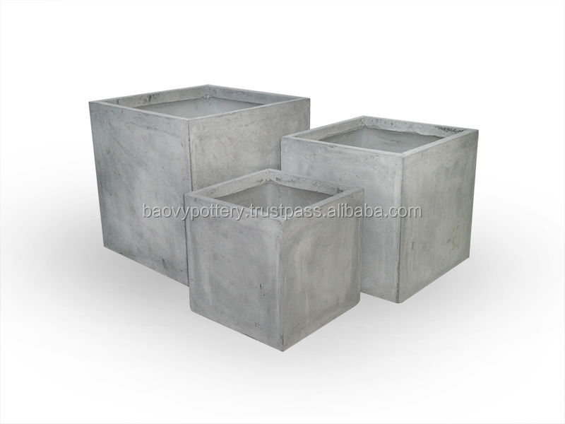 Round lightweight cement pots Small Concrete pots Fiber Cement Planter/Viet-Nam-Pottery-Supplier