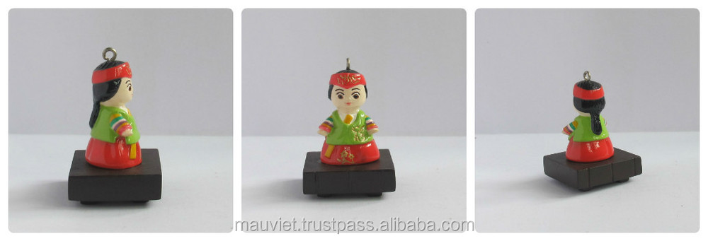 Polyresin korean figurine souvenir keychain