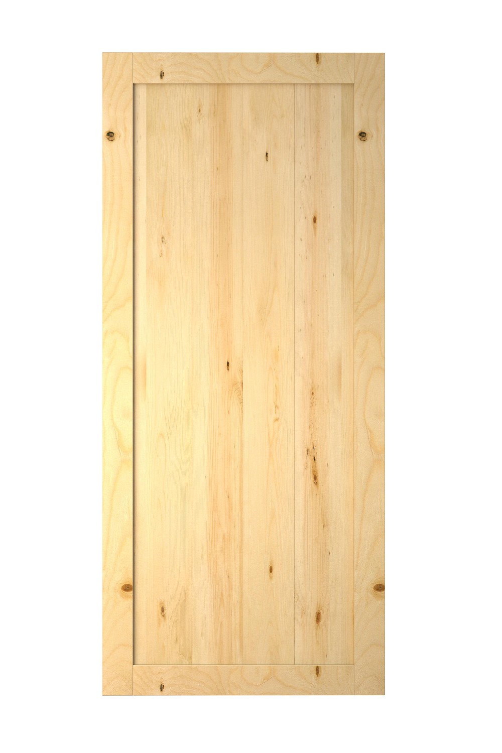 Unfinished Full Panel V-Groove Knotty Pine Interior Solid Wood Barn Door Slab