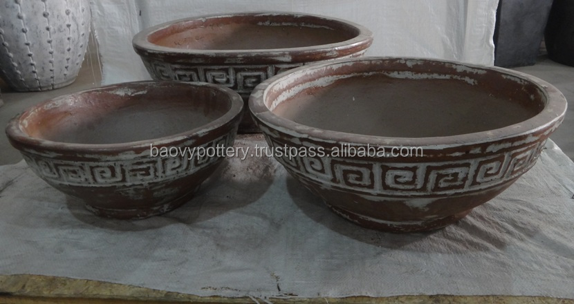 Viet Nam Rustic glazed Outdoor Pots, Tall and Round Pots