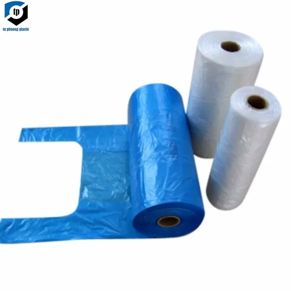VIRGIN/recycle HDPE T-SHIRT BAG ON ROLL, FRUIT BAG ON ROLL, PLASTIC BAG