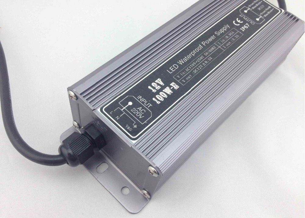 2年保修超过负载保护dc12v/24v 100w防水led开关电源
