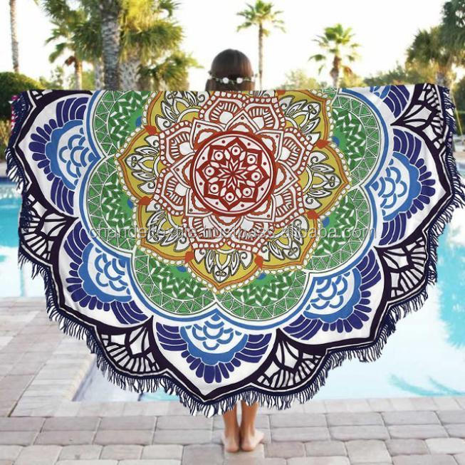 Table throw Yoga Mat Picnic Mat Round Beach Towel Blanket Tapestry