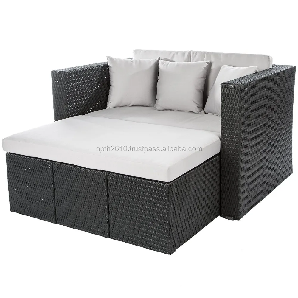 Poly rattan garden outdoor furniture multi funtion bar set and day bed