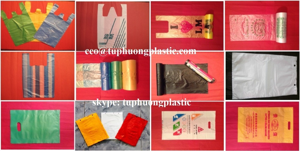 BIODEGRADABLE T-SHIRT BAG ON ROLL t-shirt grocery bag