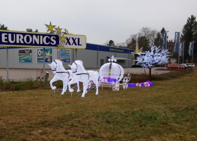 Garden lighting led lighted horse carriage for christmas